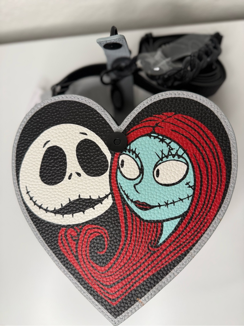 Loungefly Black Red Aqua Nightmare Before Christmas Heart Crossbody